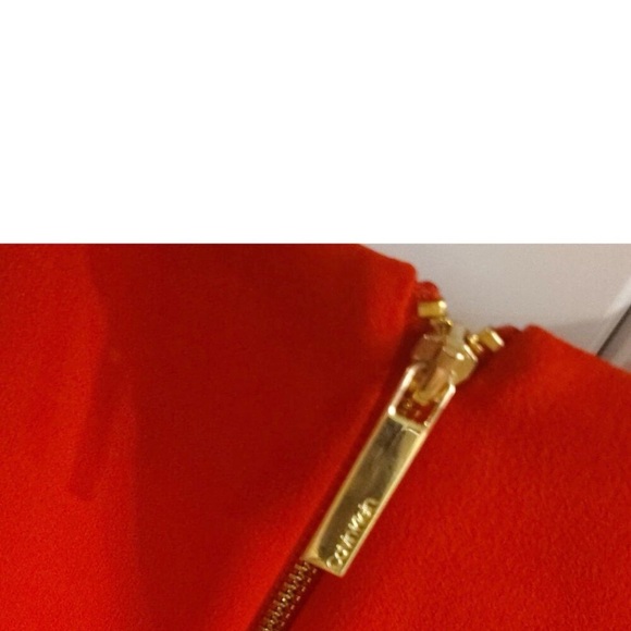 NWT Calvin Klein Sleeveless Mermaid Red Ruffle Dress Size 4 CD9C15L4 Cocktail - Picture 6 of 7